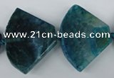 CAG5585 15 inches 30*40mm faceted triangle dragon veins agate beads