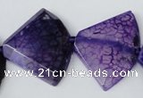CAG5587 15 inches 30*40mm faceted triangle dragon veins agate beads