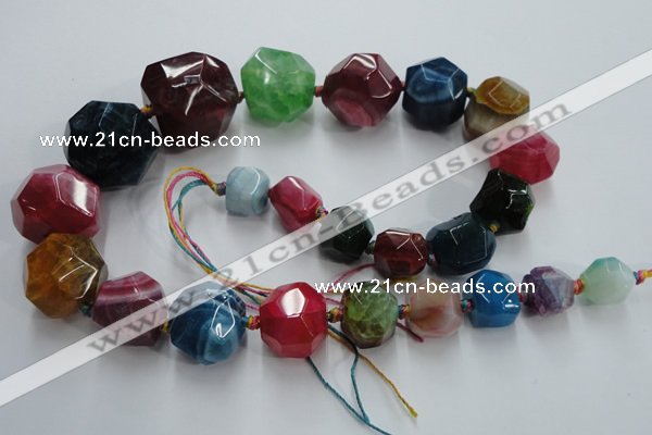 CAG5590 15 inches 10*12mm - 25*27mm faceted nuggets agate beads