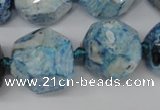 CAG5598 15 inches 20mm faceted nuggets agate gemstone beads