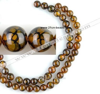 CAG56 5pcs 12mm&13mm round dragon veins agate beads wholesale