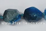 CAG5604 15 inches 18*20mm faceted nuggets agate gemstone beads