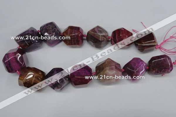 CAG5606 15 inches 25*28mm faceted nuggets agate gemstone beads