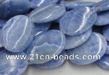 CAG561 16 inches 15*20mm oval blue agate gemstone beads wholesale