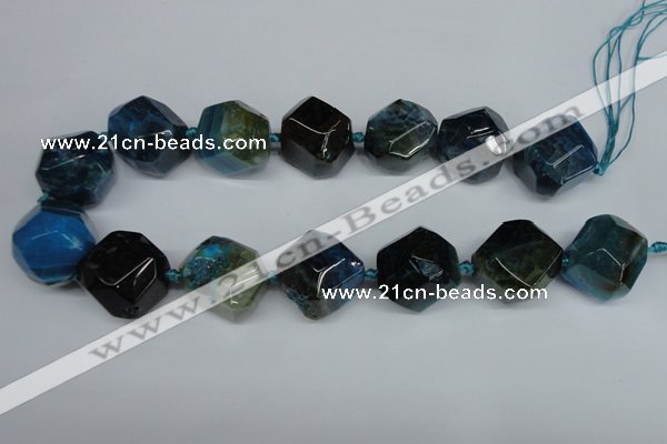 CAG5610 15 inches 22*25mm faceted nuggets agate gemstone beads