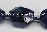 CAG5613 15 inches 25*30mm faceted nuggets agate gemstone beads