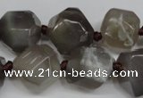 CAG5614 15 inches 18mm faceted nuggets agate gemstone beads