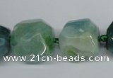 CAG5616 15 inches 20mm faceted nuggets agate gemstone beads