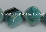 CAG5617 15 inches 24mm faceted nuggets agate gemstone beads