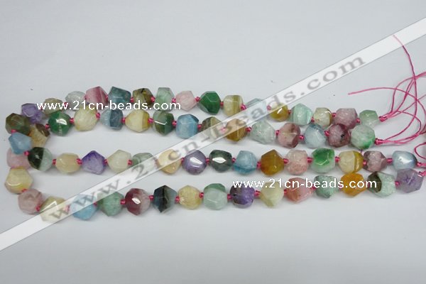 CAG5618 15 inches 10*12mm faceted nuggets agate gemstone beads