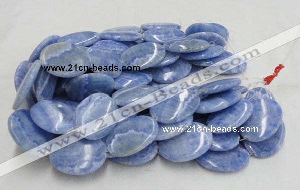 CAG562 16 inches 30*40mm oval blue agate gemstone beads wholesale