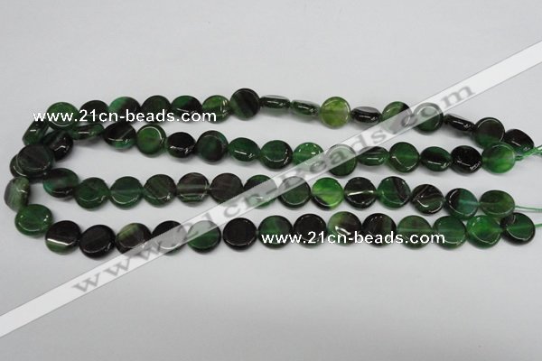 CAG5625 15 inches 12mm flat round dragon veins agate beads