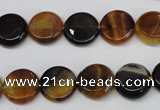 CAG5626 15 inches 12mm flat round dragon veins agate beads