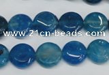 CAG5631 15 inches 12mm flat round dragon veins agate beads