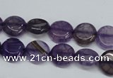 CAG5632 15 inches 12mm flat round dragon veins agate beads