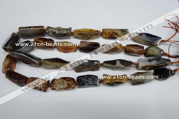 CAG5637 15 inches 13*20mm - 15*35mm faceted nuggets agate beads