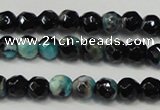 CAG5657 15 inches 4mm faceted round fire crackle agate beads