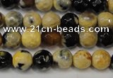 CAG5672 15 inches 6mm faceted round fire crackle agate beads