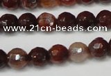 CAG5676 15 inches 6mm faceted round fire crackle agate beads