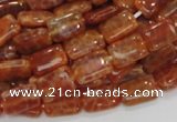 CAG569 15.5 inches 8*12mm rectangle natural fire agate beads