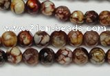 CAG5691 15 inches 8mm faceted round fire crackle agate beads