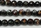 CAG5692 15 inches 8mm faceted round fire crackle agate beads