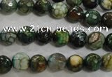 CAG5695 15 inches 8mm faceted round fire crackle agate beads