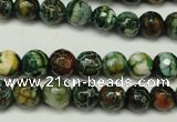 CAG5696 15 inches 8mm faceted round fire crackle agate beads