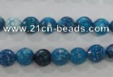 CAG5697 15 inches 8mm faceted round fire crackle agate beads