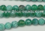 CAG5698 15 inches 8mm faceted round fire crackle agate beads