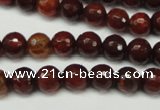 CAG5699 15 inches 8mm faceted round fire crackle agate beads