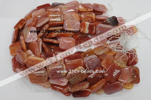 CAG570 15.5 inches 22*30mm rectangle natural fire agate beads