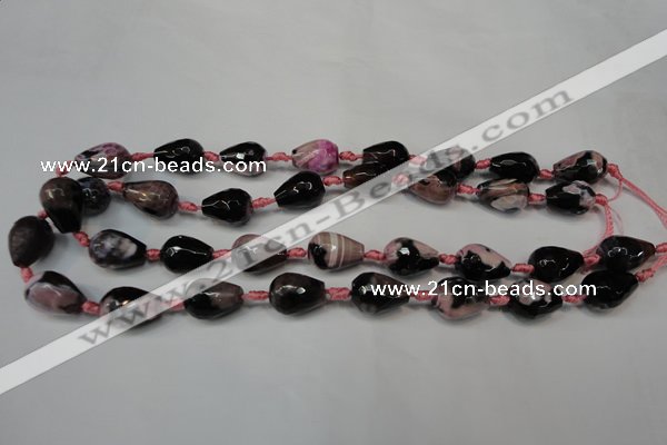 CAG5721 15 inches 12*16mm faceted teardrop fire crackle agate beads