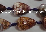 CAG5732 15 inches 15*20mm faceted teardrop fire crackle agate beads