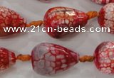 CAG5734 15 inches 15*20mm faceted teardrop fire crackle agate beads