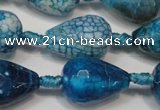 CAG5735 15 inches 15*20mm faceted teardrop fire crackle agate beads