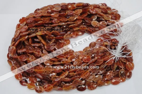 CAG574 15.5 inches 12*16mm faceted oval natural fire agate beads