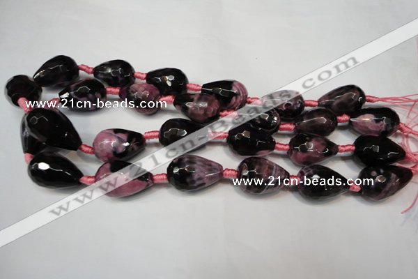 CAG5740 15 inches 15*20mm faceted teardrop fire crackle agate beads