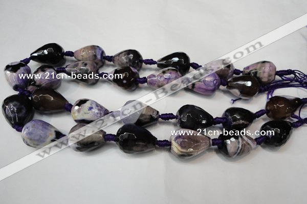 CAG5743 15 inches 15*20mm faceted teardrop fire crackle agate beads