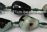 CAG5744 15 inches 15*20mm faceted teardrop fire crackle agate beads