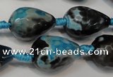 CAG5745 15 inches 15*20mm faceted teardrop fire crackle agate beads