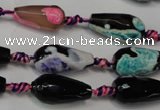 CAG5757 15 inches 10*20mm faceted teardrop fire crackle agate beads