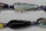 CAG5759 15 inches 10*30mm faceted teardrop fire crackle agate beads