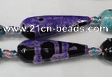 CAG5762 15 inches 10*30mm faceted teardrop fire crackle agate beads