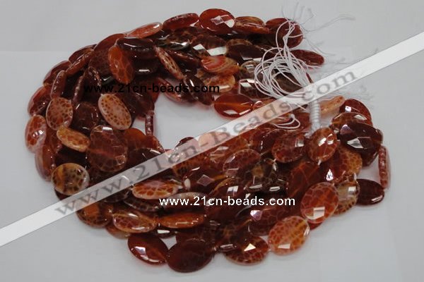 CAG577 15.5 inches 22*30mm faceted oval natural fire agate beads