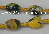 CAG5774 15 inches 10*14mm faceted rice fire crackle agate beads