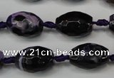 CAG5782 15 inches 12*16mm faceted rice fire crackle agate beads