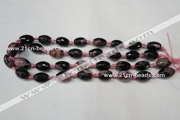 CAG5783 15 inches 12*16mm faceted rice fire crackle agate beads