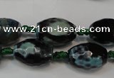 CAG5784 15 inches 12*16mm faceted rice fire crackle agate beads