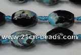 CAG5785 15 inches 12*16mm faceted rice fire crackle agate beads